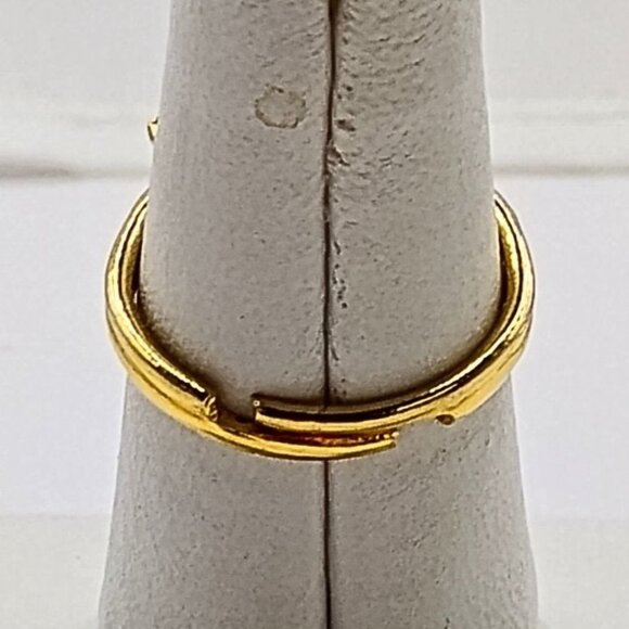 Vintage Womens Gold Plated Red Cubic Zirconia Ring Adjustable Elegant Romantic - Picture 6 of 7